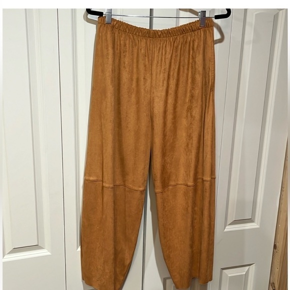 Bryn Walker,Oliver Faux Contemporary Suede Lantern Pants Miele, Size Small - Picture 5 of 14